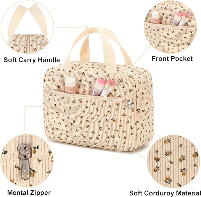 Makeup Bag for Women Cosmetic Bag Large Make Up Organizer Travel Toiletry Bags Waterproof Zipper Tote Pouch Purse for Girls