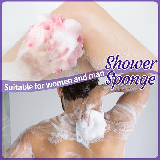 Umigy 60 Pcs Bath Sponge Shower 40g Loofahs Bulk Bath Luffas Exfoliating Body Scrubber Pack Soft Colorful Mesh Balls Puff Bathing Accessories for Men and Women Exfoliating Sponge