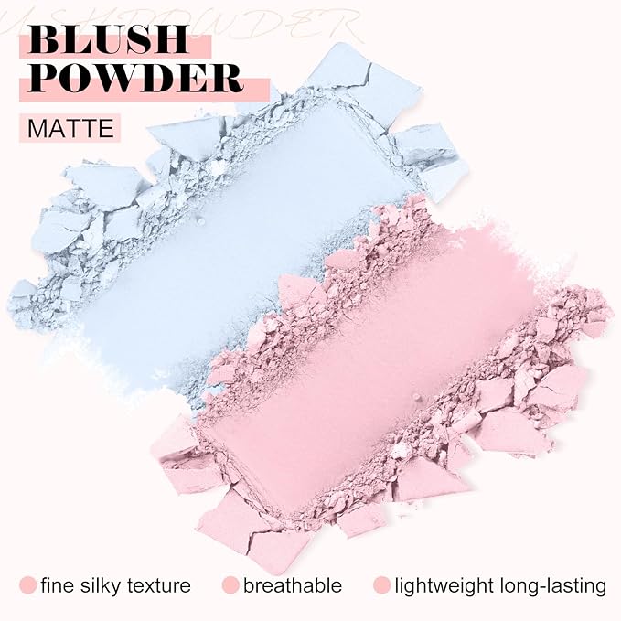 Boobeen Highlighter Contour Makeup Palette Face Matte Bronzer Powder, Compact Contouring Blush for Cheeks, Natural Long Lasting with Brush (01#)