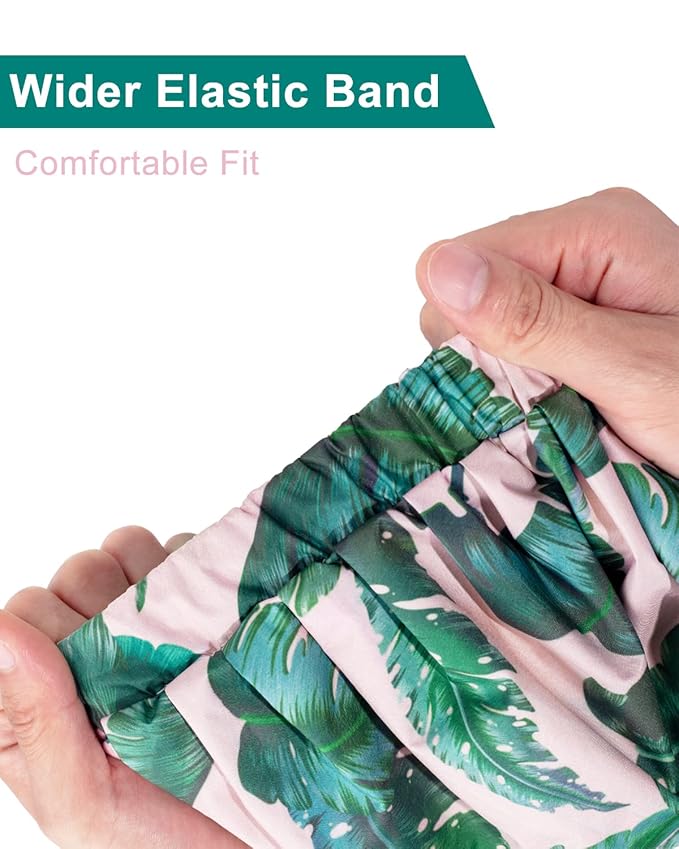 Auban Shower Cap Reusable,Ribbon Bow Bath Cap Oversized Large Design With Waterproof Exterior for All Hair Lengths,Great for Girls Spa Home Use,Hotel and Hair Salon (Green)