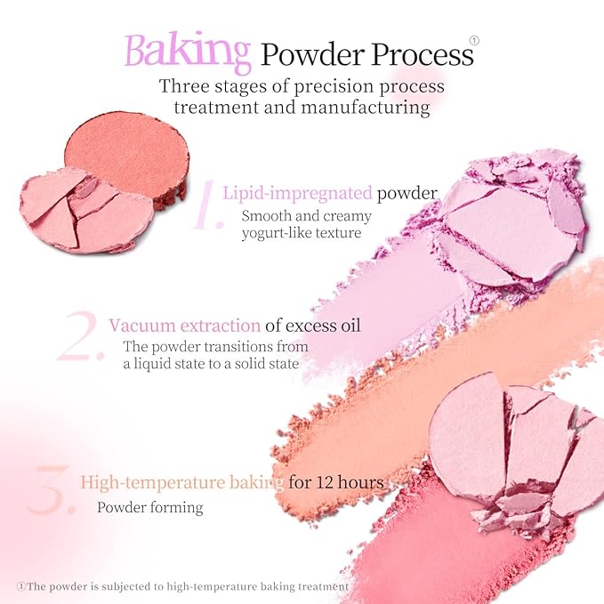 COLORKEY Shimmering Pudding Powder Blush, Lightweight, non-drying and smooth, Naturally Luminous Semi-Matte Finish, Self-contained brush, portable makeup (02 strawberry, 3.2g)