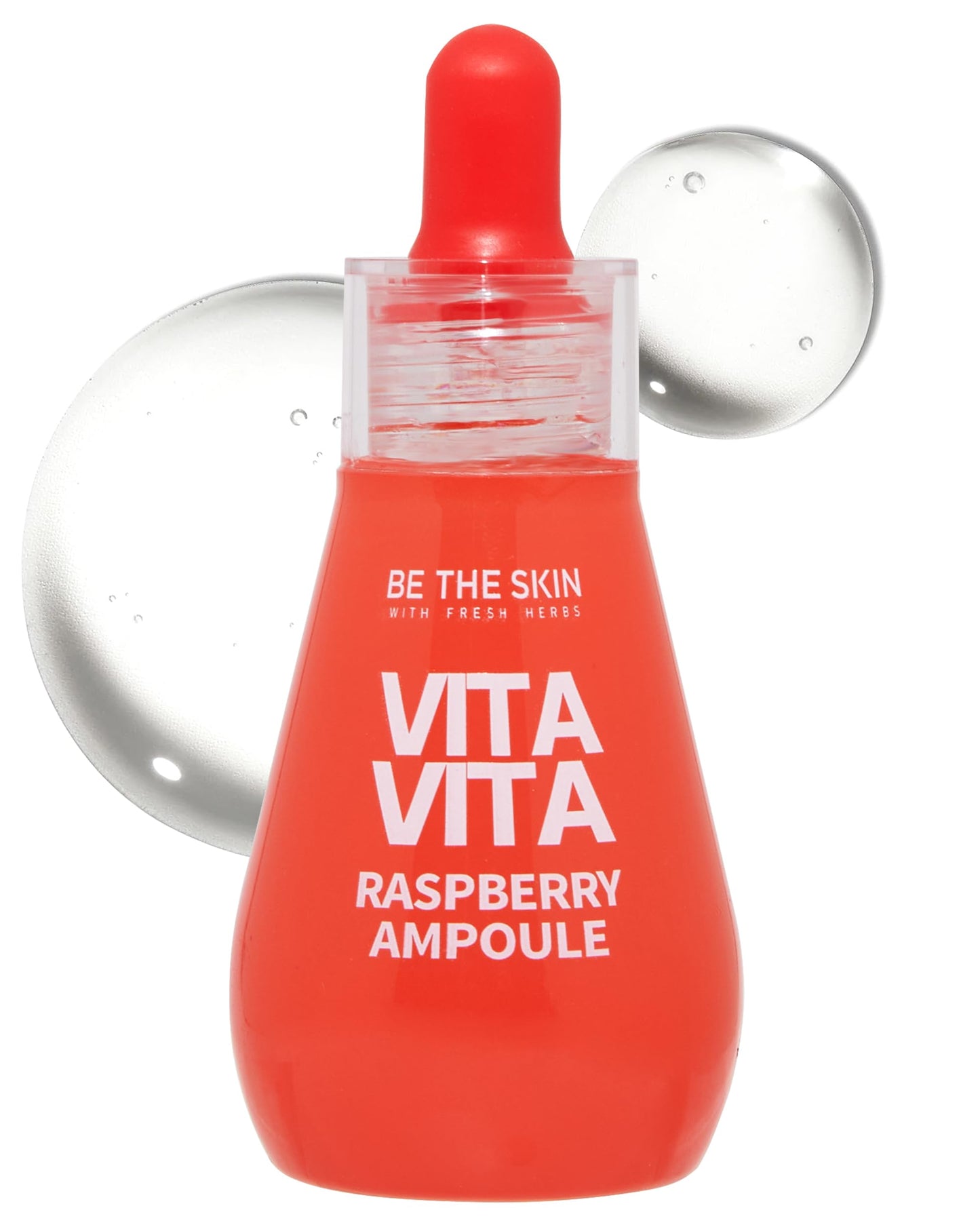 BE THE SKIN Vitavita Raspberry Ampoule - Radiance Boosting Face Serum for Even Skin Tone and Enhanced Elasticity with Niacinamide, Vitamin C, 11 Peptides, 1.01 fl.oz.