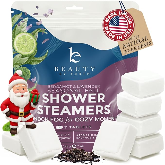 Lavender Shower Steamers Aromatherapy – USA Made Large Shower Tablets, Gifts for Women & Men, Christmas Stocking Stuffers, Stress Relief, Relaxing Calming Pamper & White Elephant Gifts for Adults