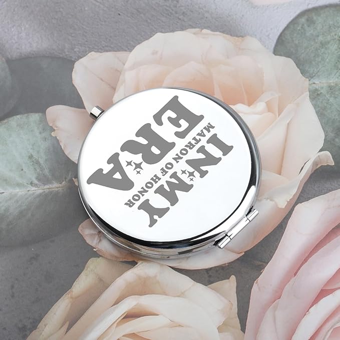 BAUNA Matron of Honor Gift MOH Proposal Gift Bridal Wedding Party Gift in My Matron of Honor Era Compact Mirror from Bride (Matron of Honor CMS)
