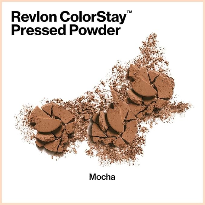 Revlon ColorStay Pressed Powder Face Makeup, Longwearing, Fragrance-Free, Noncomedogenic, 450 Mocha, 0.3 Oz