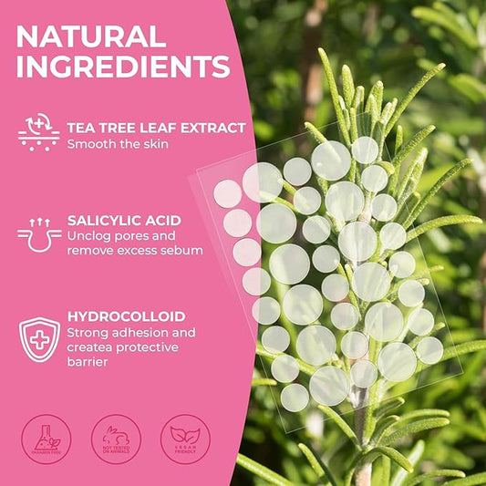Original Pimple Patches for Face, 2 Size 288 Counts Hydrocolloid Patches for Covering Zits and Blemishes, Acne Patches with Tea Tree, Salicylic Acid and Cica Oil, Skin Care for Teens and Adult