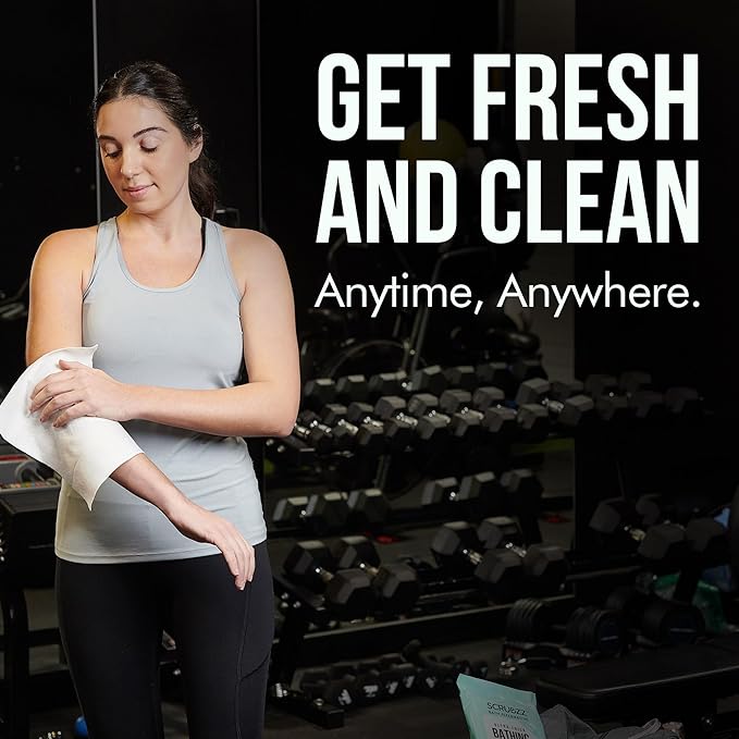 Extra Large Bath Wipes for Adults Bathing No Rinse - 80 Disposable Body Cleansing Wipes for Men, Women & Elderly - Great for Gym, Camping, Post Surgery - Shower Wipes