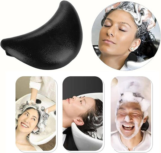 Salon Neck Pillow for Hair Wash Basin Hairdressing Salon Spa Silicone Neck Support Hair Washing Neck Rest Suction Pillow Shampoo Bowl Gel Pillow Headrests Cushion, Black