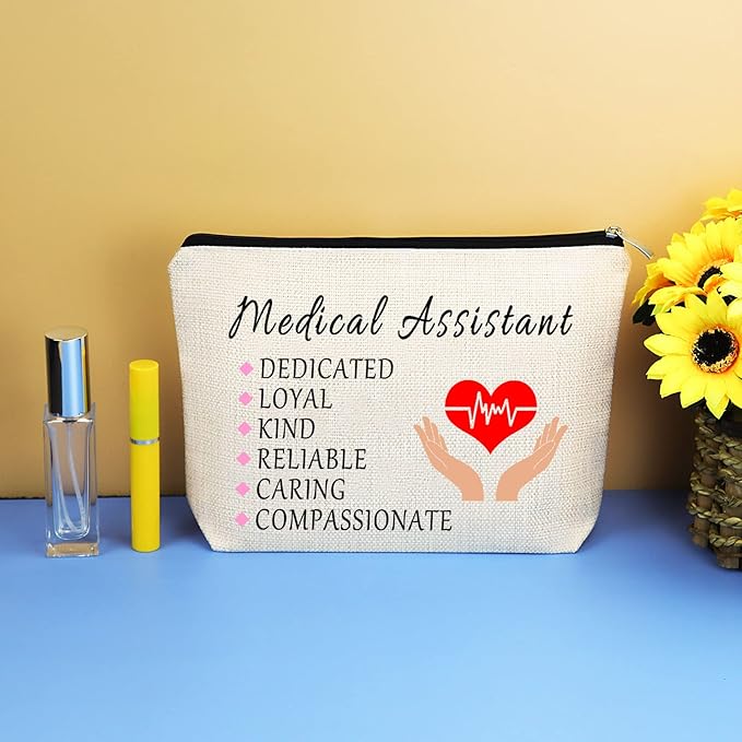 Medical Assistant Thank You Gift Makeup Bag MA Gift for Nurse Doctor Medical Assistant Graduation Gift Cosmetic Bag Pouch Nurse Appreciation Gift Birthday Nurses Day Thanksgiving Christmas Gifts