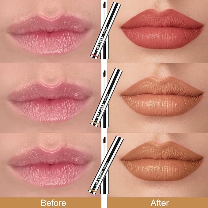 3PCS Lip Liner，Peel Off Lip Liner Tattoo, Peel Off Lip Stain, Long Lasting Lip Stain Peel Off, Infused with Hyaluronic Acid & Vitamin E, Makeup Gift for Women (red, 3)