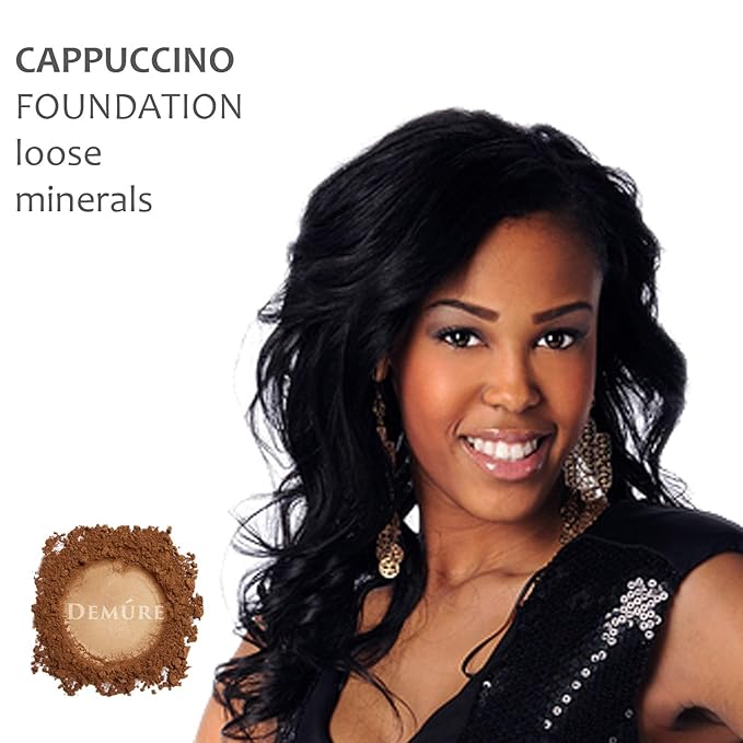 Demure Mineral Make Up, Cappuccino Mineral Foundation Makeup, Concealer Makeup, Natural Makeup Made with Pure Crushed Minerals, Loose Face Powder. Demure Mineral Makeup