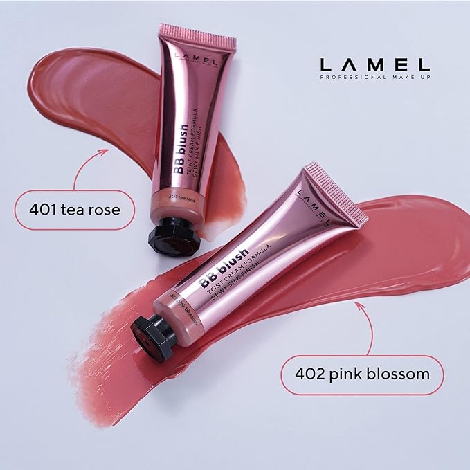 BB Blush for Cheeks Makeup - Lightweight and Long Lasting Liquid Blush - Blendable Cream Formula for Cheeks, Natural Finish Cream Contour - 402 (Pink Blossom) - 10ml/0,33fl.oz