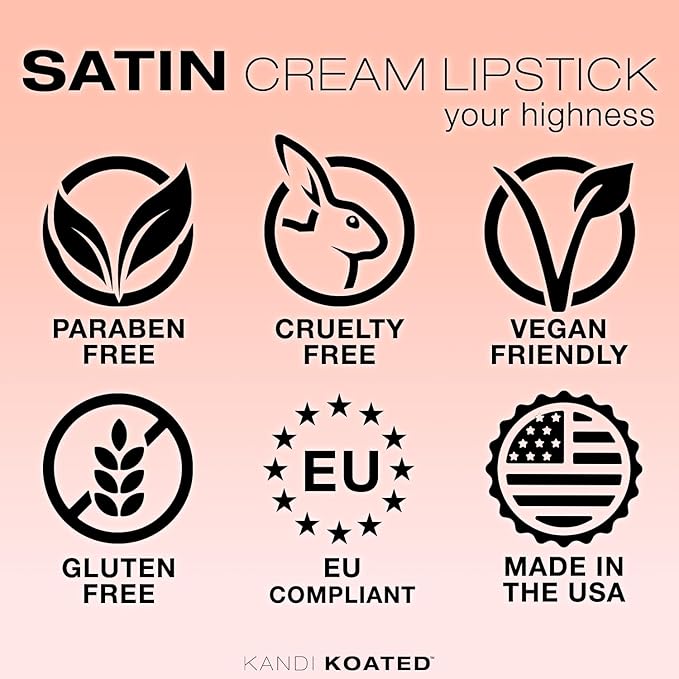 Kandi Koated Satin Lip Color [Your Highness] Soft & Creamy Lipstick Kandi Burruss | Rich Colors, Paraben-Free, Cruelty-Free Creme Lipstick | Beauty & Makeup