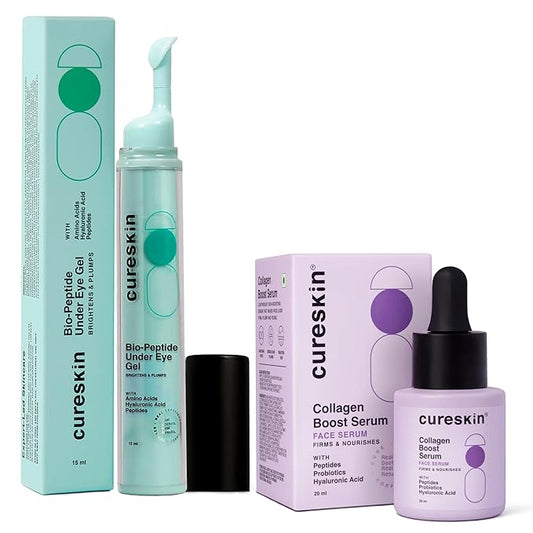 Anti Aging Combo | Anti Aging Cream for Women | Collagen Boost Hyaluronic Acid Serum for Face | Under Eye Cream for Men and Women | Dark Circles Removal