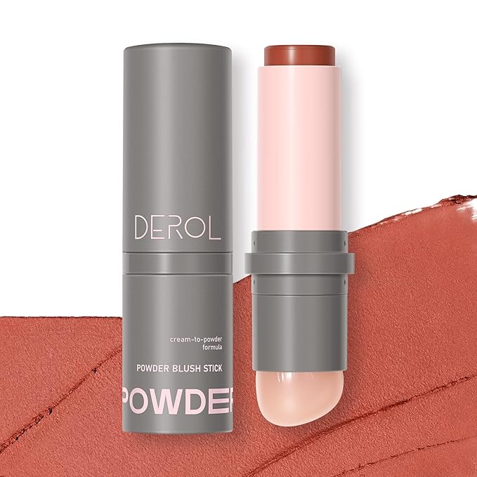 Cream to Powder Blush Stick, Built-In Jelly-like Silicone Makeup Applicator, Buildable & Blendable, Multi-use Blush Makeup Stick for Cheeks, Lips and Eyes, 06 PLAY FOR KEEPS