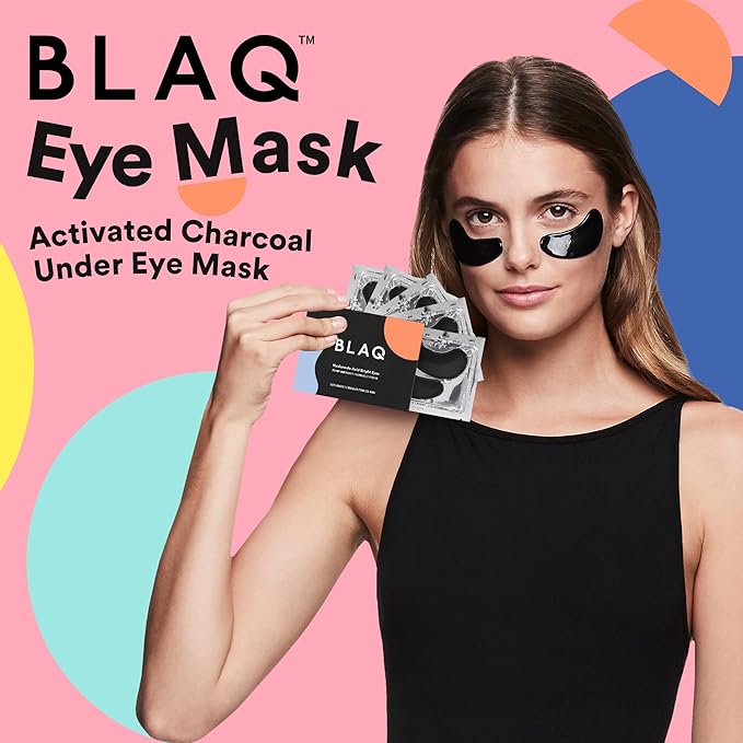BLAQ Award Winning Eye Patches for Dark Circles, Wrinkles and Puffiness. Hydrating and Cooling with Marine Algae and Activated Charcoal, Dermatologically Tested, Vegan, Hyaluronic Acid, 5-Pairs