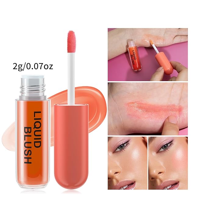 YCLUOYANG-Color Changing Blush Oil, Liquid Blush Oil for Cheeks, Long-lasting Color Pigments, Clear Blush For All Skin Tones