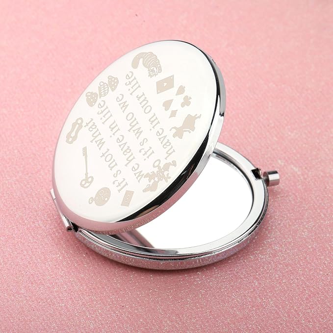 WUSUANED Princess Fans Makeup Mirror It’s Not What We Have in Life It’s Who We Have in Our Life Jewelry Cartoon Friendship Gift