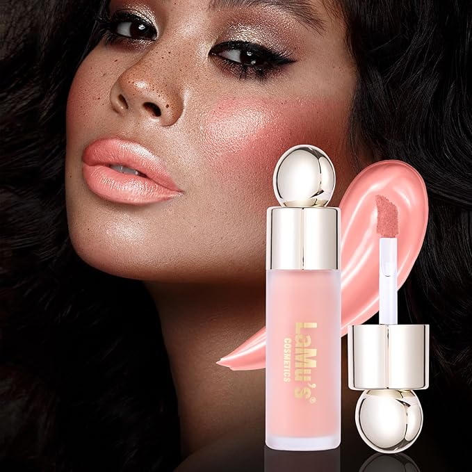 LaMu'S COSMETICS Soft Pinch Weightless Liquid Blush, Long-Lasting Beauty Natural Waterproof Face Liquid Blush For All-Day Wear (Bliss-Nude Pink, 0.25fl.oz/7.5ml)