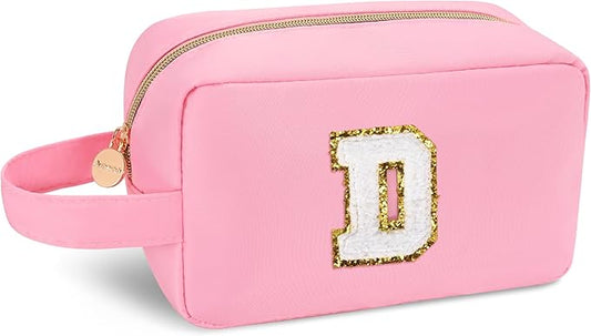 Aveniee Graduation Gifts for Her,Personalized Travel Makeup Bag With Handle,Inspirational Gifts for Women,Makeup Brush Bag,Birthday Gifts for Teen Girls Sister Wife-Pink D