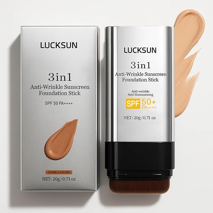 3 In 1-Foundation Stick, Flawless Eraser Foundation Stick With Brush, SPF 50++++ Multi-Use Makeup Lightweight, Moisturizing Double (Dark)