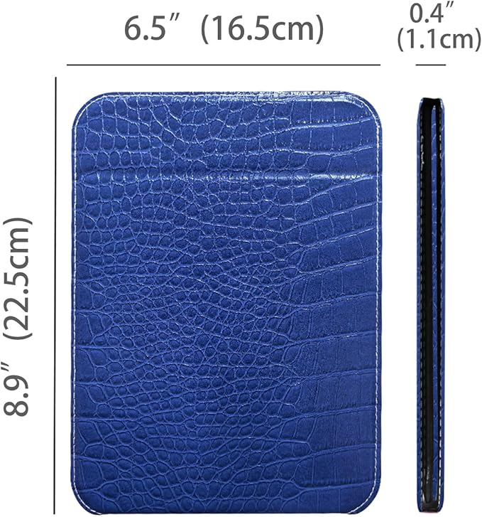 Blue Foldable Desk Mirror, 6.5×8.9” Adjustable Angle Rounded Rectangle PU Edge Covering Travel Mirror with Stand (LBlue)