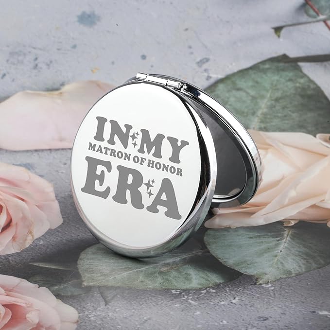 BAUNA Matron of Honor Gift MOH Proposal Gift Bridal Wedding Party Gift in My Matron of Honor Era Compact Mirror from Bride (Matron of Honor CMS)