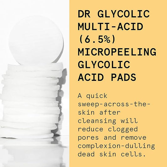 Beauty Pie Dr Glycolic Multi-Acid (6.5%) Micropeeling Glycolic Acid Pads For Exfoliating & Anti-Aging Benefits