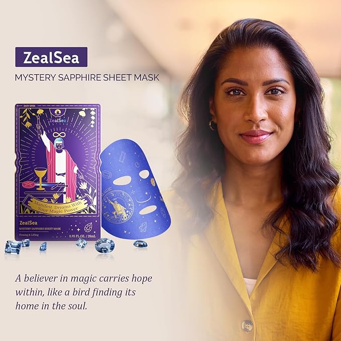 ZealSea Collagen Face Mask Skincare for Anti Aging, Hydrating Face Masks, Oat Peptide Face Mask for Wrinkles & Fine Lines, Beauty Sheet Mask, Self Care Gift for at Home Spa Party pack of 2