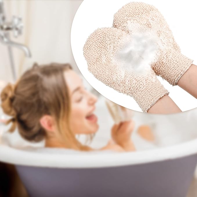 4 Pieces Bath Shower Mitt Exfoliating Mitt Scrubbing Glove Deep Exfoliating Bath Glove for Exfoliating Scrubber