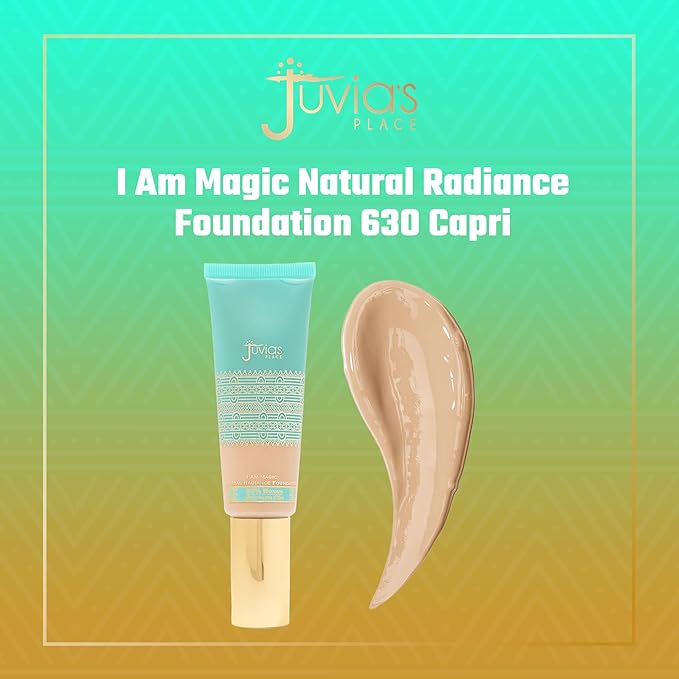 Juvia's Place I Am Magic Natural Radiance Foundation - 630Capri - Full Coverage Liquid Foundation Makeup for Dry, Mature, Aging, and Combination Skin - Lightweight Longwear Base with Radiant Finish