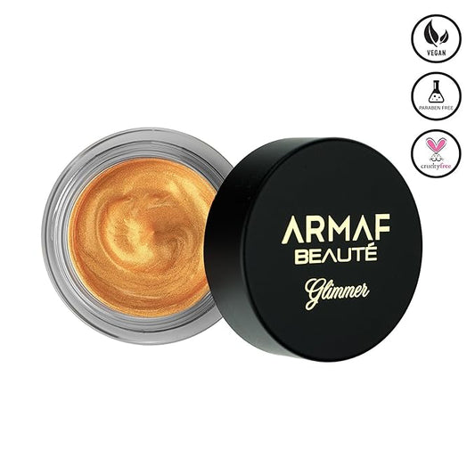 Armaf Beauté Glimmer: Jelly Highlighter - Makeup Highlighter for Natural Radiance, One Stroke Glow | Versatile Face Highlighter Bronze