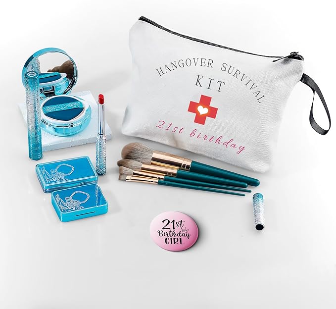 21st Birthday Gifts for Her,Gifts for 21 Year Old Women,Happy Birthday Gift,Cosmetic Bag with Mirror,Womens Birthday Gifts Unique,Sisters Gifts from Sister,Daughter Gifts,Christmas Gifts