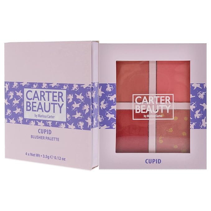 Carter Beauty By Marissa Carter Blusher Palette - Highly Pigmented - 3 Matte Shades And 1 Shimmer- Cruelty-Free - Flush Of Natural Colour To The Complexion - Cool- Cupid - 0.48 Oz