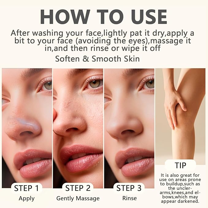 Black And White Rice Exfoliant Set, Facial Peels, 2PCS White + Black Rice exfoliator Peeling Ampoule, Soft Exfoliating Face and Body Scrub Dead Skin Cells Remover for All Skin Types Deep Hydration