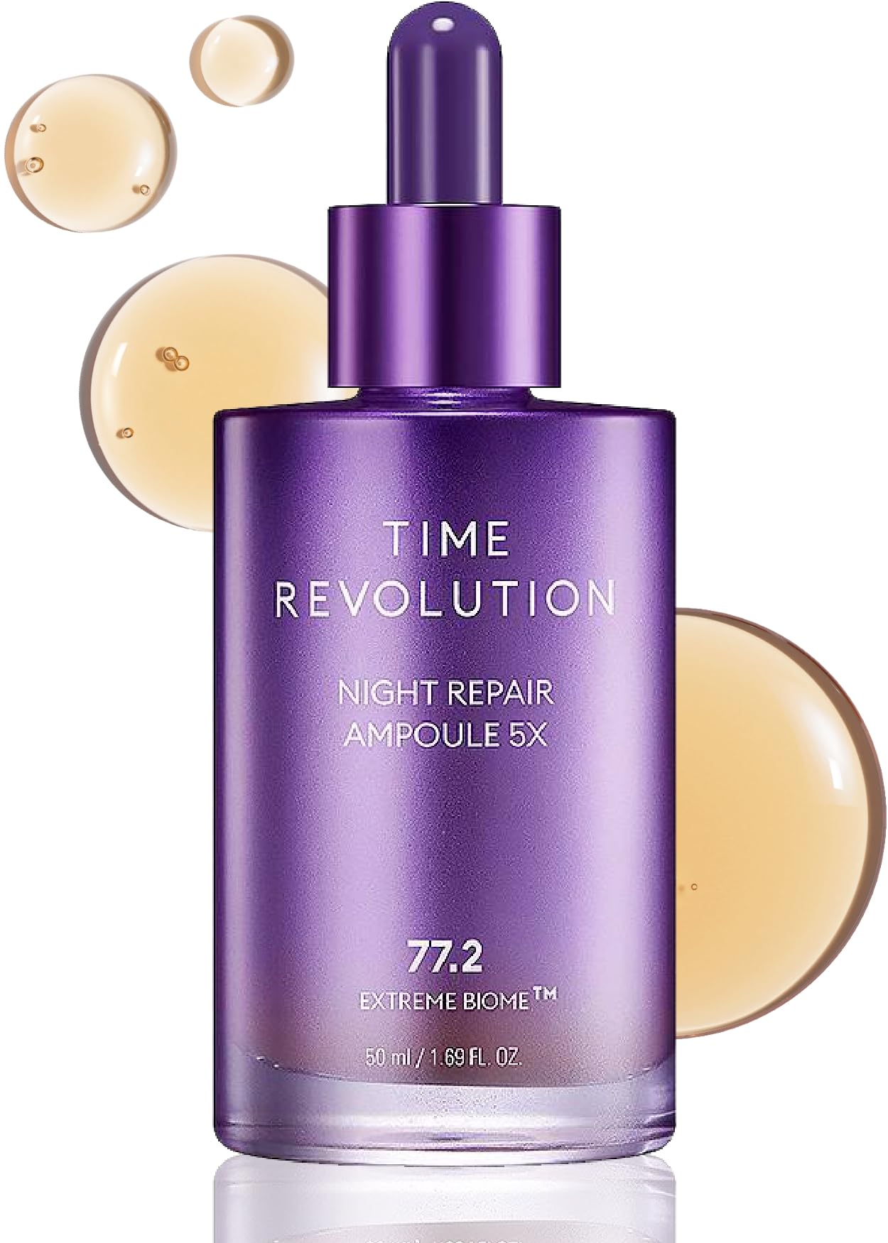 MISSHA Time Revolution Night Repair Face Serum Ampoule (5th Gen) - Overnight Probiotic Skincare for Revitalization and Radiance, 1.69 Fl Oz