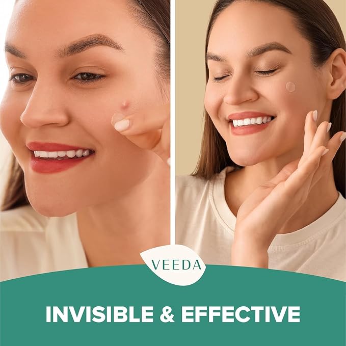Veeda Glow Pimple Patches – Hydrocolloid Acne Stickers for Fast Healing, Invisible & Non-Irritating Zit Covers, Blemish Spot Treatment, 36 Count