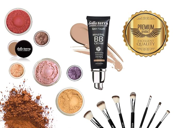 BellaTerra Cosmetics - Mineral Bronzer – Tanning Contour Powder for Face & Body – Long Wearing (Sunset Kiss)