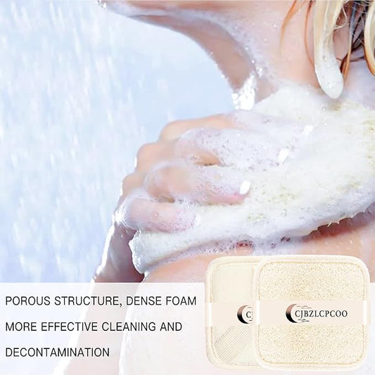 Natural Real Egyptian Shower Loofah Sponge Body Scrubber Provide a Refreshingly - Deep Clean to Your Face & Body -5 x 5 Inch-3Pack
