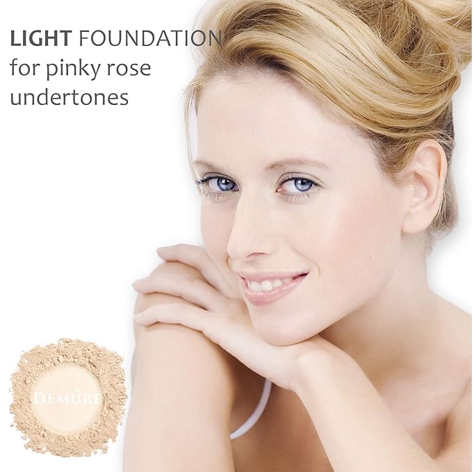 Demure Light Mineral Foundation - Loose Face Powder, Natural Makeup with Pure Crushed Minerals
