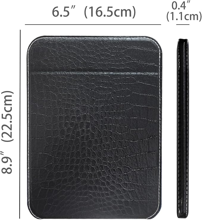 Black Foldable Desk Mirror, 6.5×8.9” Adjustable Angle Rounded Rectangle PU Edge Covering Travel Mirror with Stand (LBlack)