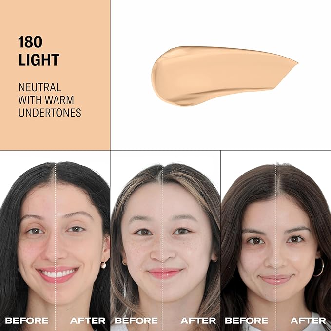 Youthforia Date Night Skin Tint Serum Foundation, Light-Medium Coverage, Hydrating Formula, Vegan & Cruelty-Free, 180 Light - Neutral with Warm Undertones
