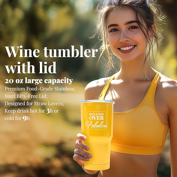 Bath and Body Gift Set for Women, 8 Pcs Vanilla Spa Set Gifts for Women, Not A Day Over Fabulous Gifts Set with Tumbler, Birthday Gifts for Women, Unique Gift Ideas for Her, Women, Mom