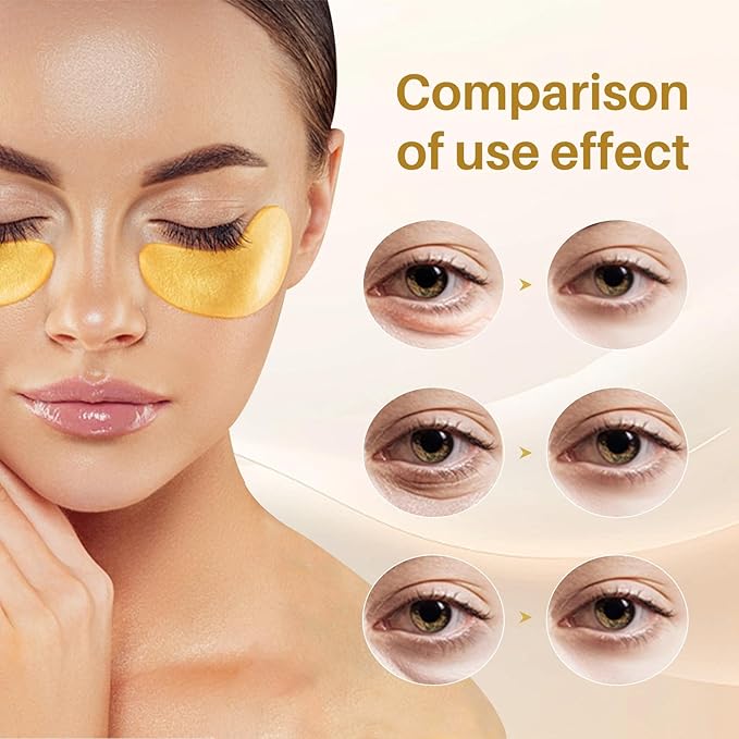 30 Pairs 24K Gold Under Eye Patches – Hydrating Eye Masks for Puffy Eyes & Dark Circles, Ideal for Women’s Beauty, Travel, & Gifts