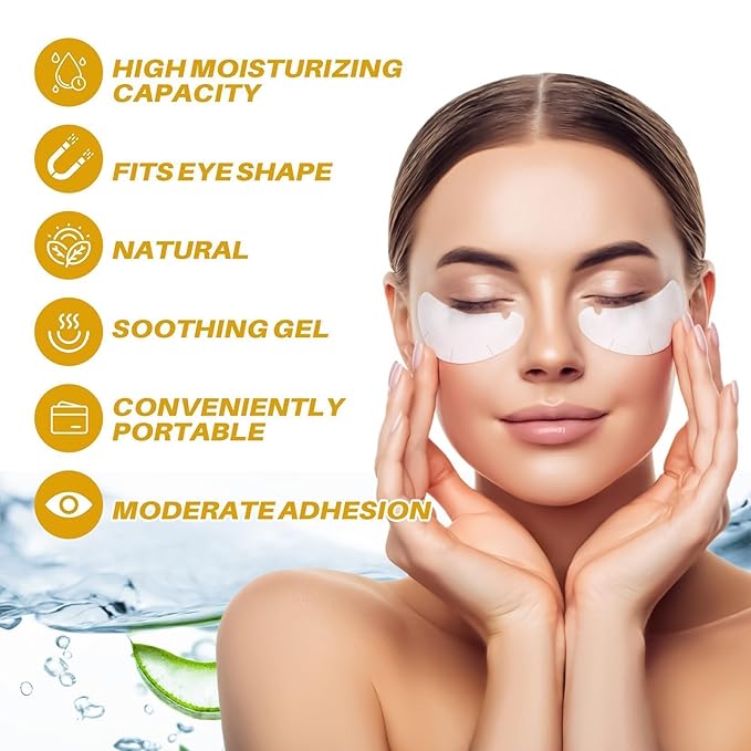 50 Pairs Hydrogel Eye Gel Pads - Eye Pads Lash Extensions Supplies Natural Hydrogel Eyes Patch Lash Tech Makeup Artist Beauty Professionals Must Haves Under Eye Patches Kit