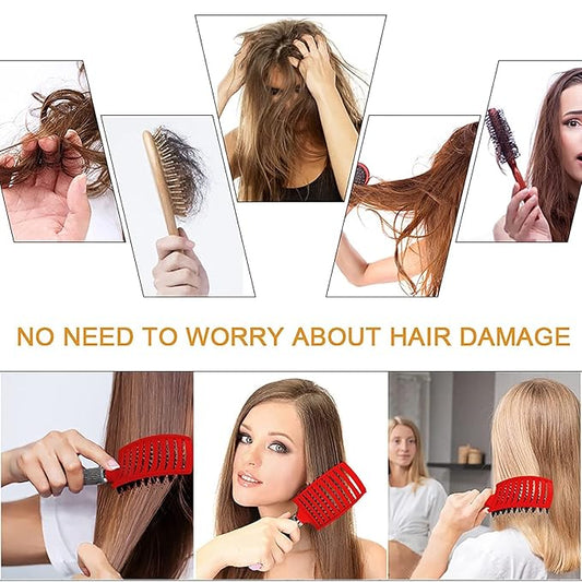 Hair Brush, Magical Detangling Brush, Vented Hair Brush for Wet or Dry Detangling, Fast Drying Styling Massage Hairbrush, Gold, Unisex Adults, Teens, Kids, Seniors
