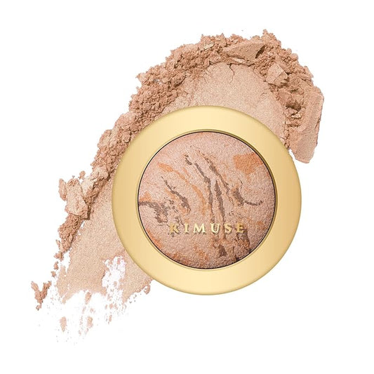 KIMUSE Baked Foundation, Brighten Color Correcting Powder Foundation, Lighting Glow Baked Foundation for Mature Skin, Buildable Coverage, Radiant Natural Finish