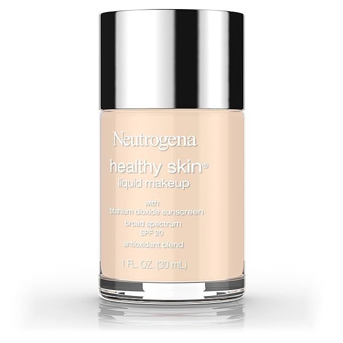 Neutrogena Healthy Skin Liquid Makeup Foundation with Broad Spectrum SPF 20 Sunscreen, Medium Coverage Foundation with Nourishing Pro-Vitamin B5, Classic Ivory 10, 1 fl. oz