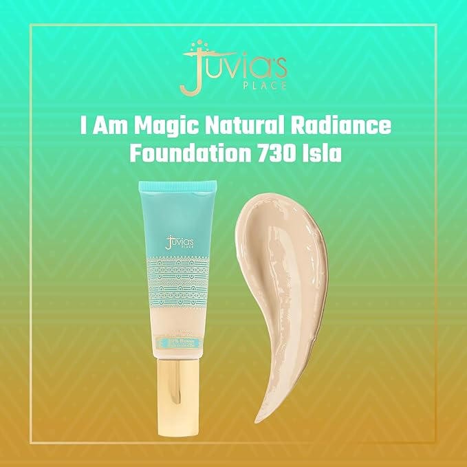 Juvia's Place I Am Magic Natural Radiance Foundation - 730Isla - Full Coverage Liquid Foundation Makeup for Dry, Mature, Aging, and Combination Skin - Lightweight Longwear Base with Radiant Finish