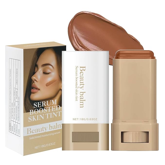 Foundation Stick Beauty Balm Serum Boosted Skin Tint Moisturizing Serum Contour Balm Makeup Suitable for All Skin Tones Create a Natural, Flawless Makeup Skin Tint Stick,01
